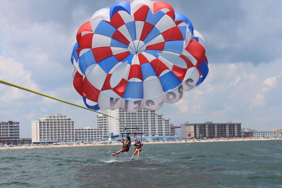 1-Hour Ocean Parasailing Adventure in Ocean City, MD - The Boat Ride Out Over the Atlantic
