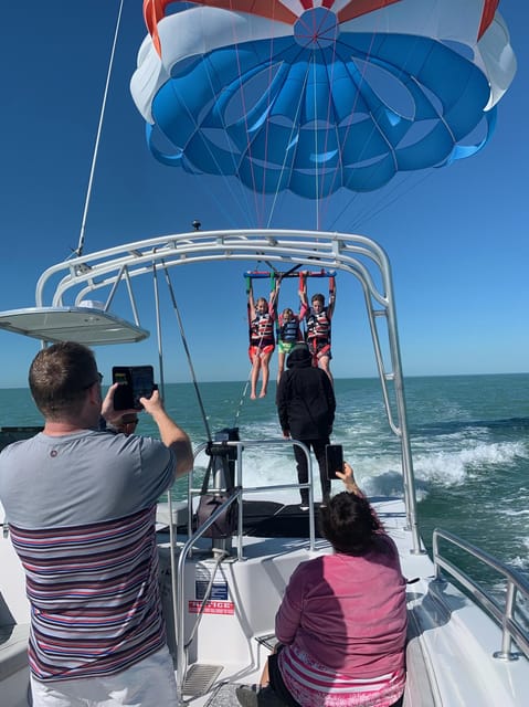 Clearwater Beach: Chute Em Up Parasailing Adventure - A sky-high view from Clearwater, with a very practical setup