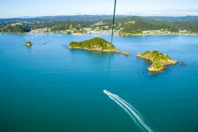 Paihia: Bay of Islands Parasailing Flight - The “Smiley” Parachute Setup at Paihia Wharf
