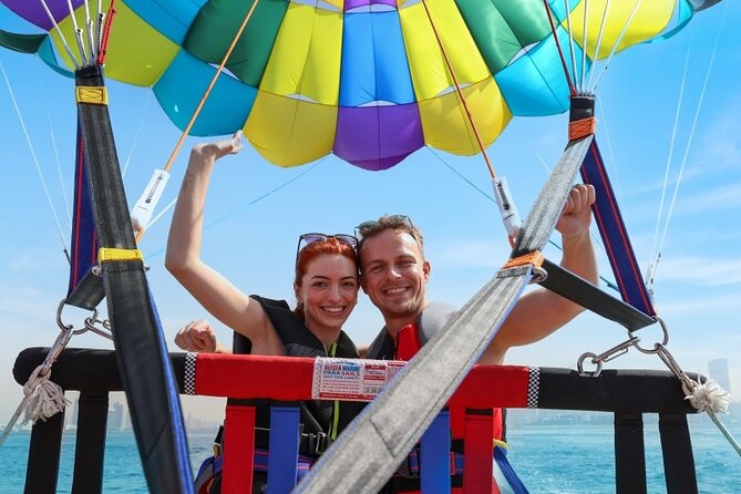 Parasailing in Dubai with Palm Jumeirah and JBR Beach views - Sky-High Views Over Palm Jumeirah and JBR Beach